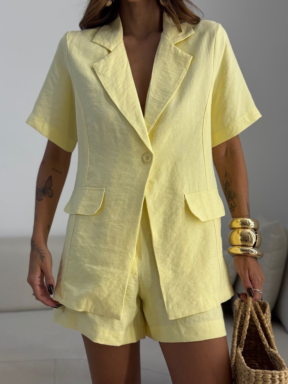 CONJUNTO CARMEN BLAZER SHORT YELLOW BUTTER
