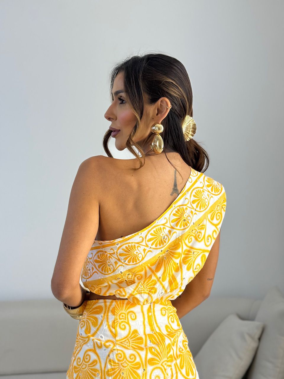 CONJUNTO NÁDIA ESTAMPADO AMARELO