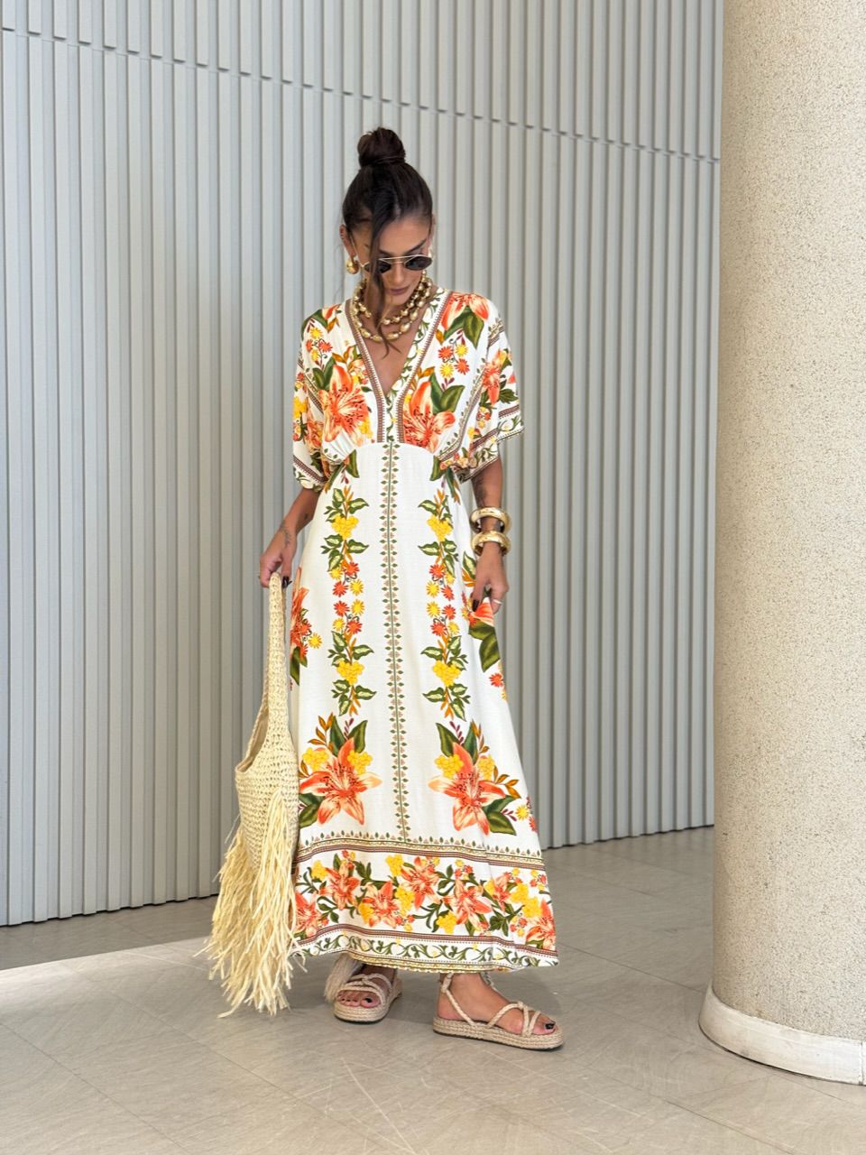 VESTIDO TAMARA ESTAMPADO OFF - 0072860048 - CAROLLA FERRARO