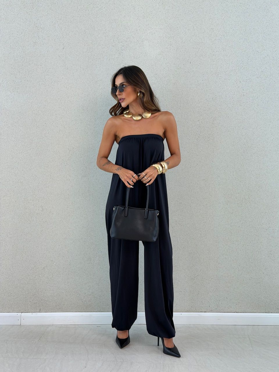 MACACÃO ARIEL CF TOMARA QUE CAIA PRETO