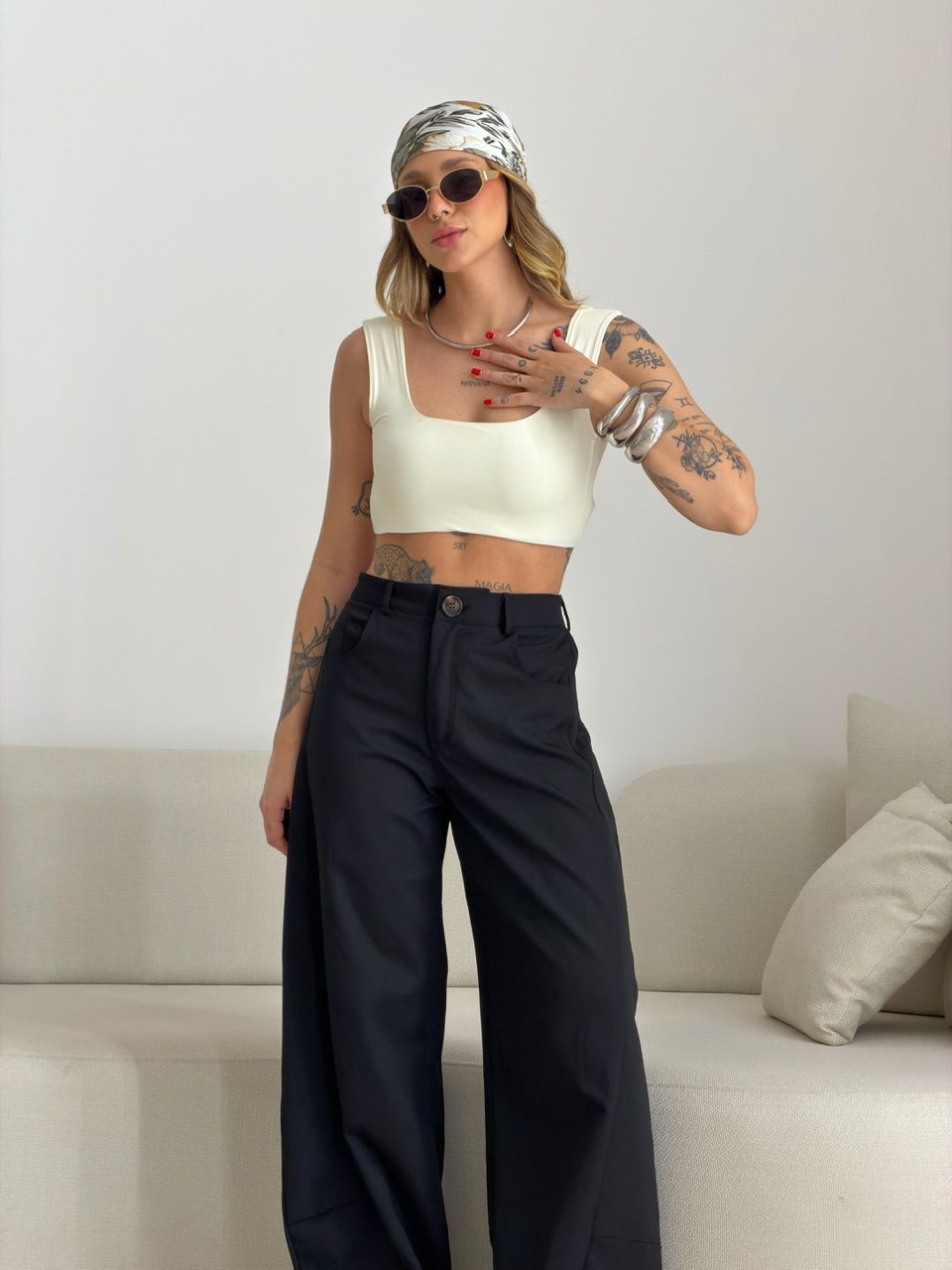 CALÇA ELAINE BALLOON PRETA