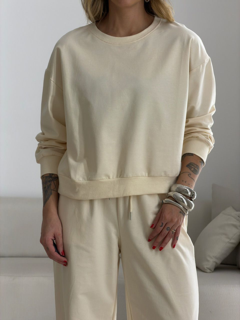 CONJUNTO RUBIA CALÇA CREME