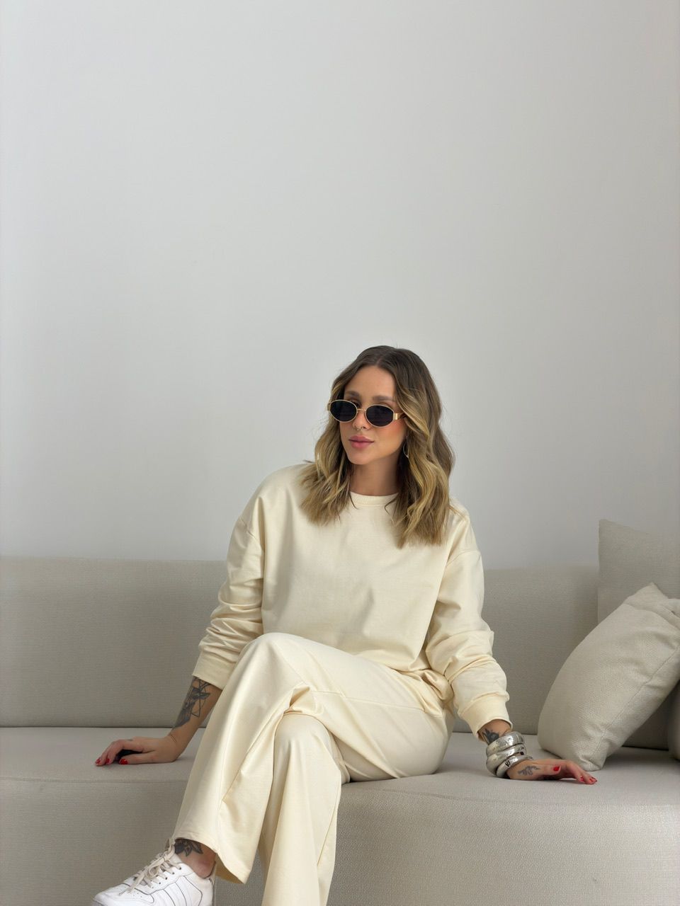 CONJUNTO RUBIA CALÇA CREME