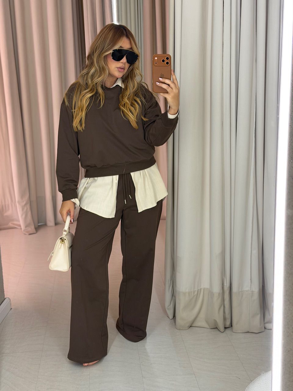 CONJUNTO RUBIA CALÇA MARROM - 0076620054 - CAROLLA FERRARO