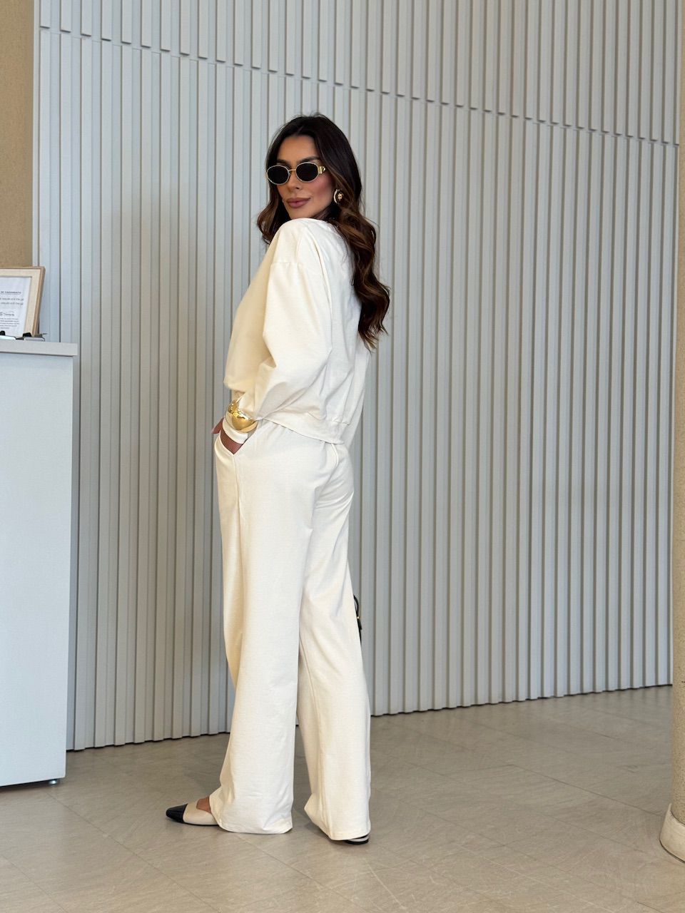 CONJUNTO RUBIA CALÇA CREME