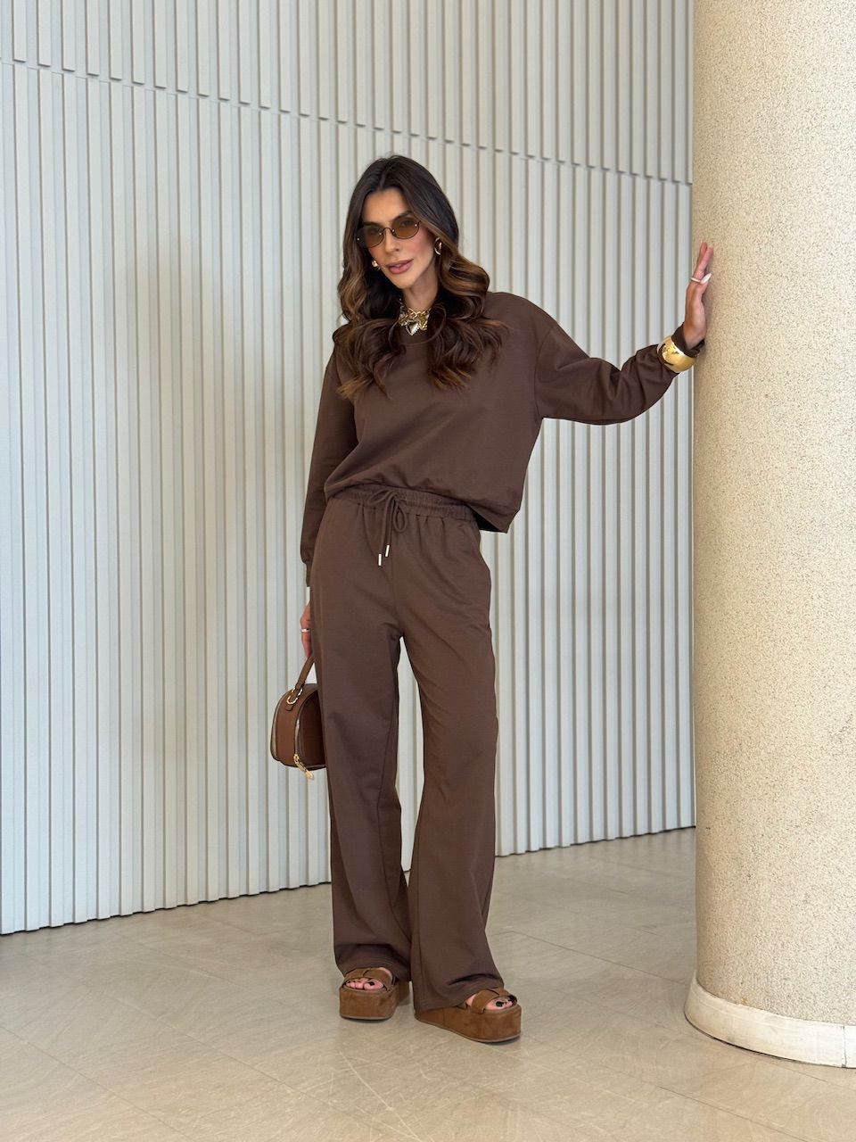CONJUNTO RUBIA CALÇA MARROM