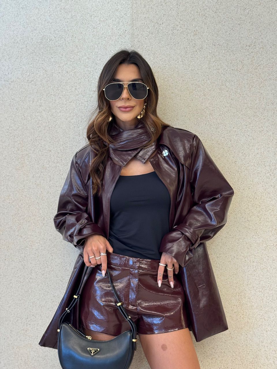 JAQUETA ALANA COURO FAKE VINHO