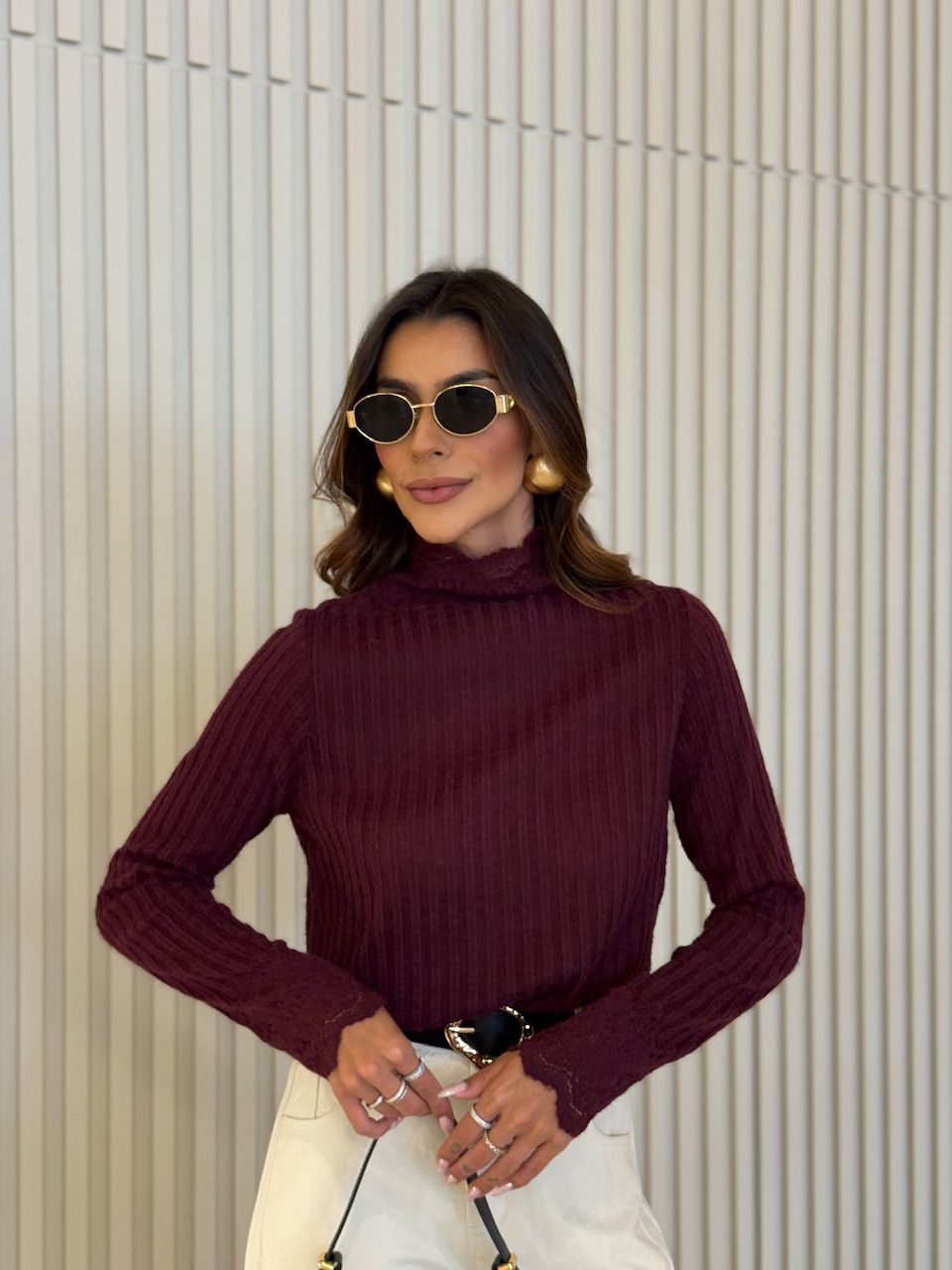 TRICOT SASHA RENDA VINHO