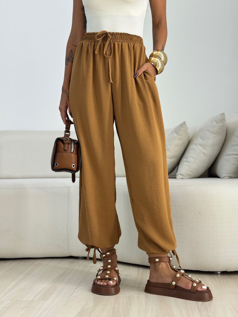 CALÇA FER 02 LASTEX MARROM