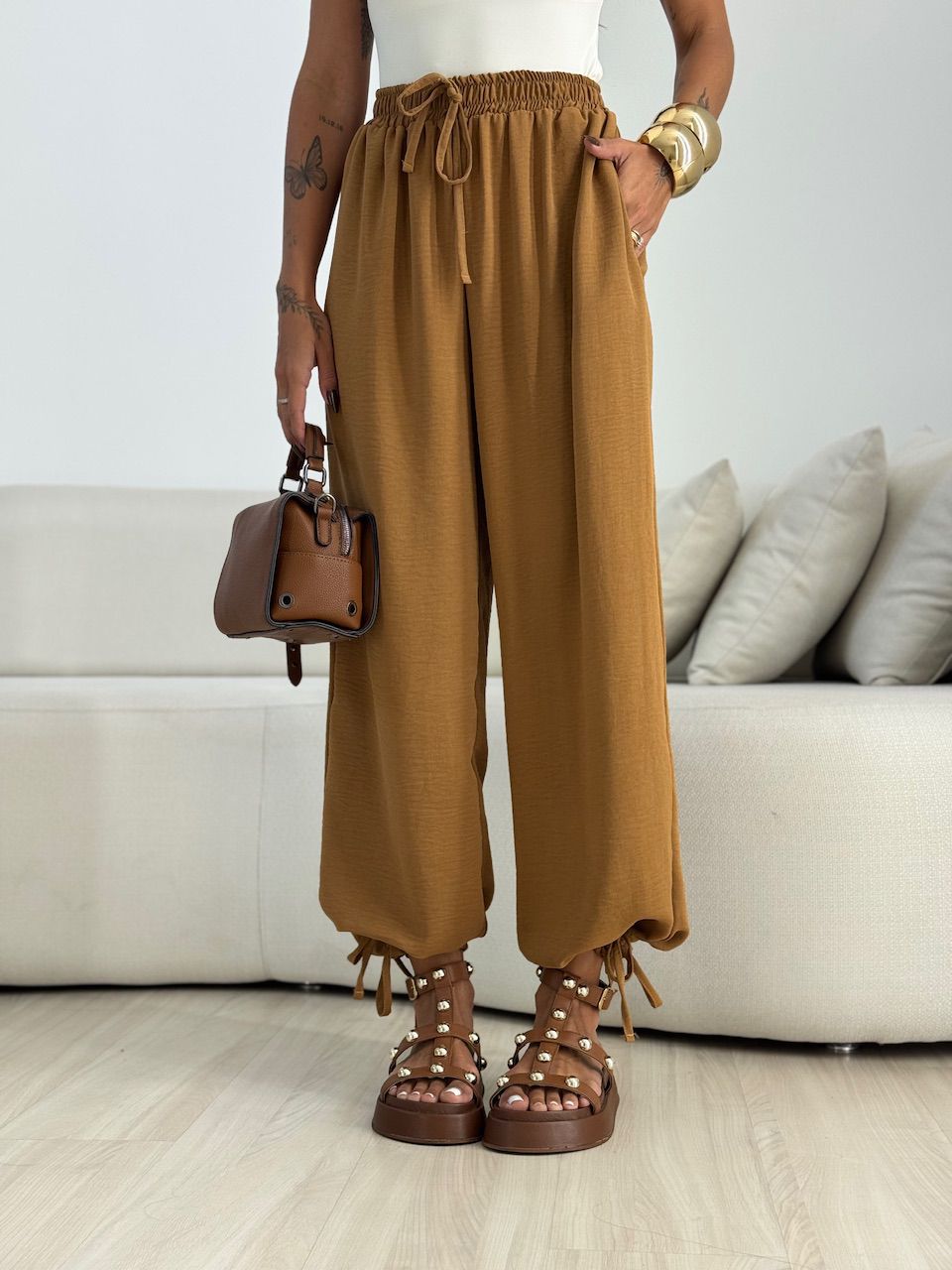 CALÇA FER 02 LASTEX MARROM