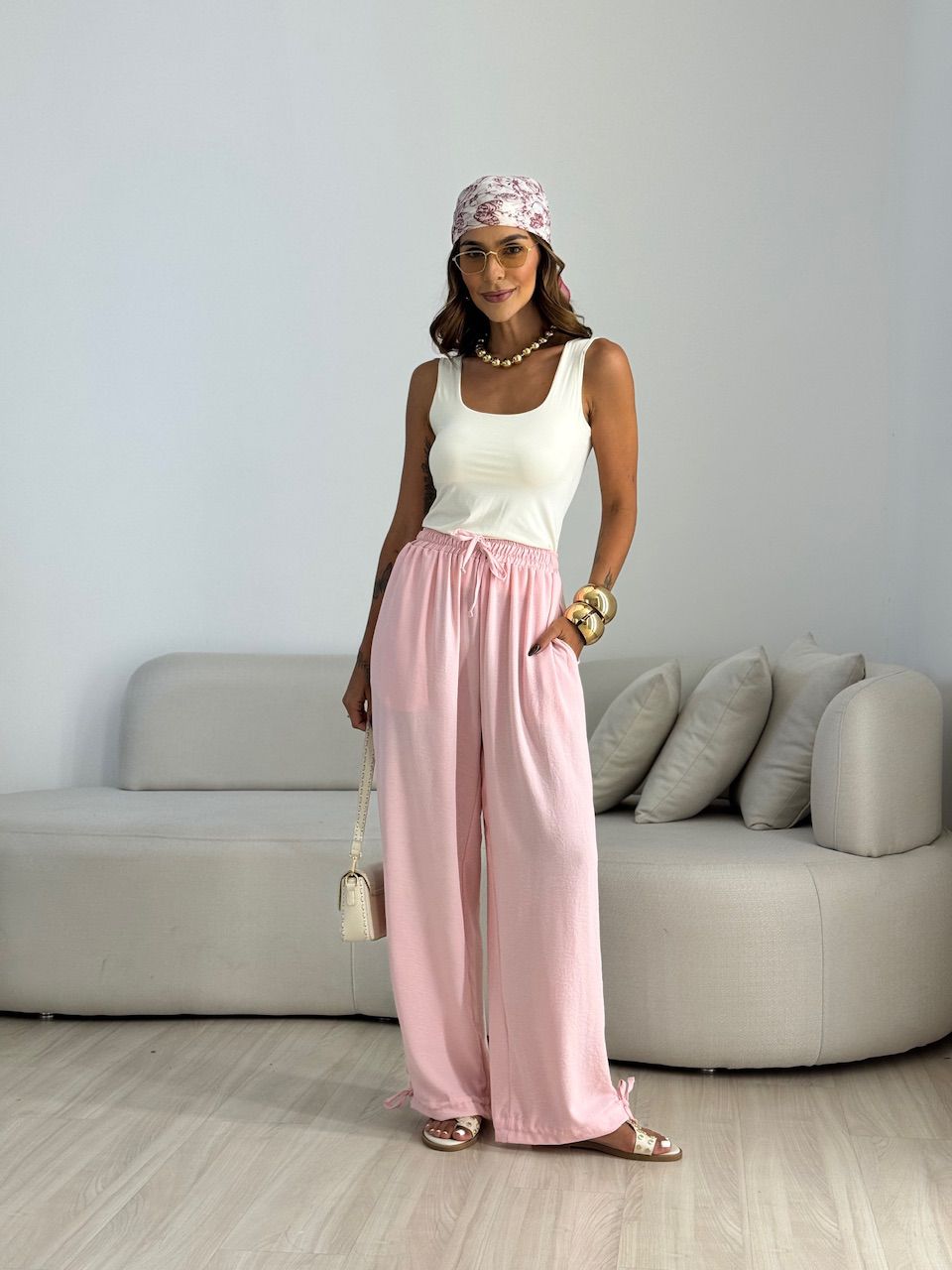 CALÇA FER 02 LASTEX ROSA
