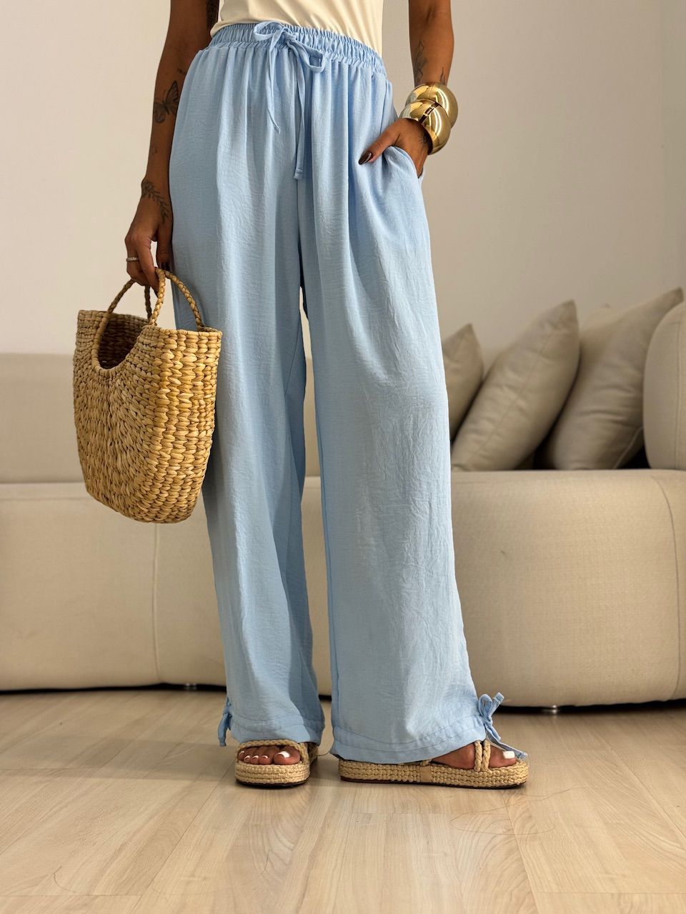 CALÇA FER 02 LASTEX AZUL - 0070780109 - CAROLLA FERRARO
