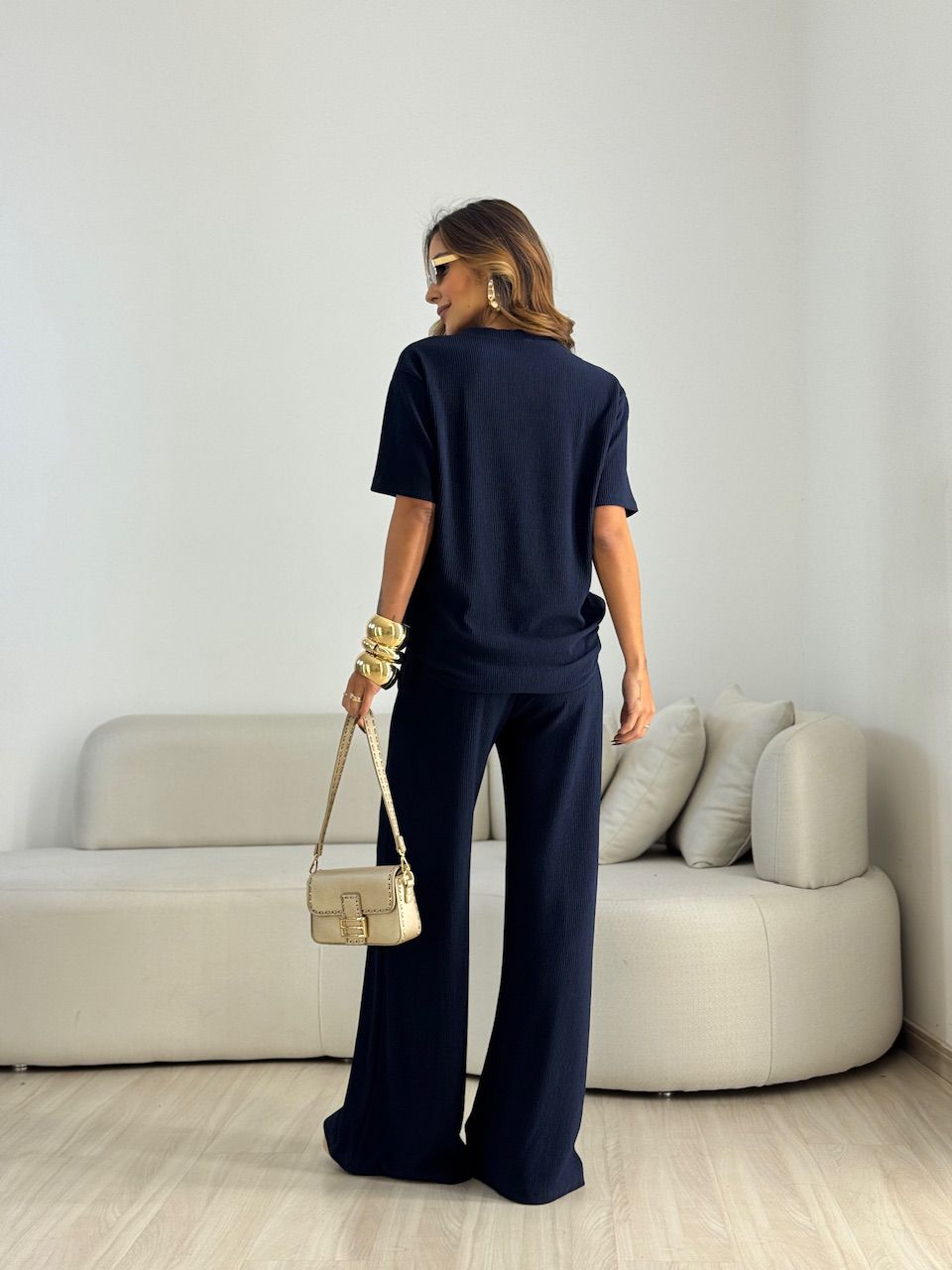 CONJUNTO IRENE BLUSA CALÇA marinho