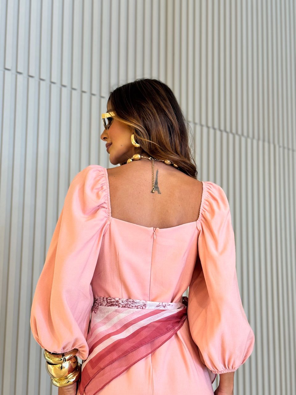 VESTIDO MARGARETE MANGA BUFANTE BABY PINK
