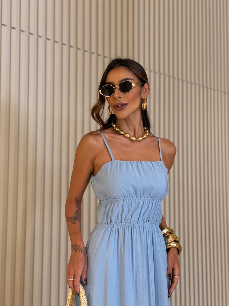 VESTIDO MIRELA ALCINHA LONGO AZUL