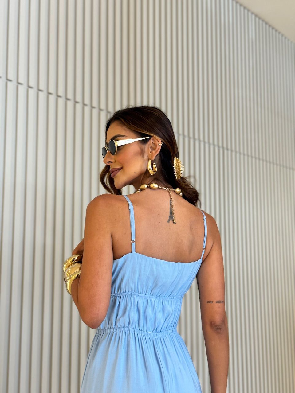 VESTIDO MIRELA ALCINHA LONGO AZUL