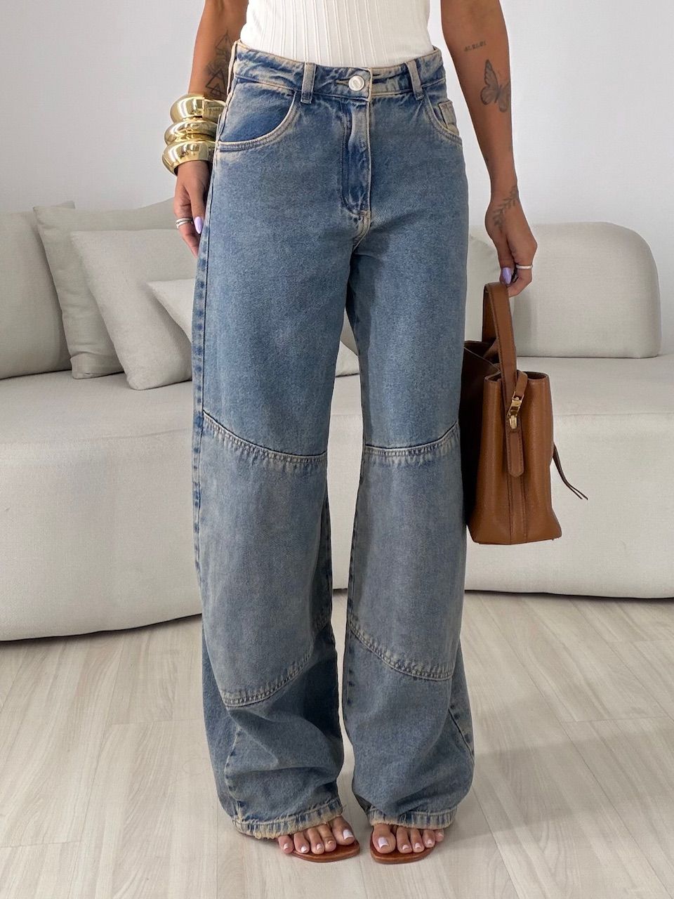CALÇA MICHELE BALLOON JEANS COLORS - 0082480484 - CAROLLA FERRARO