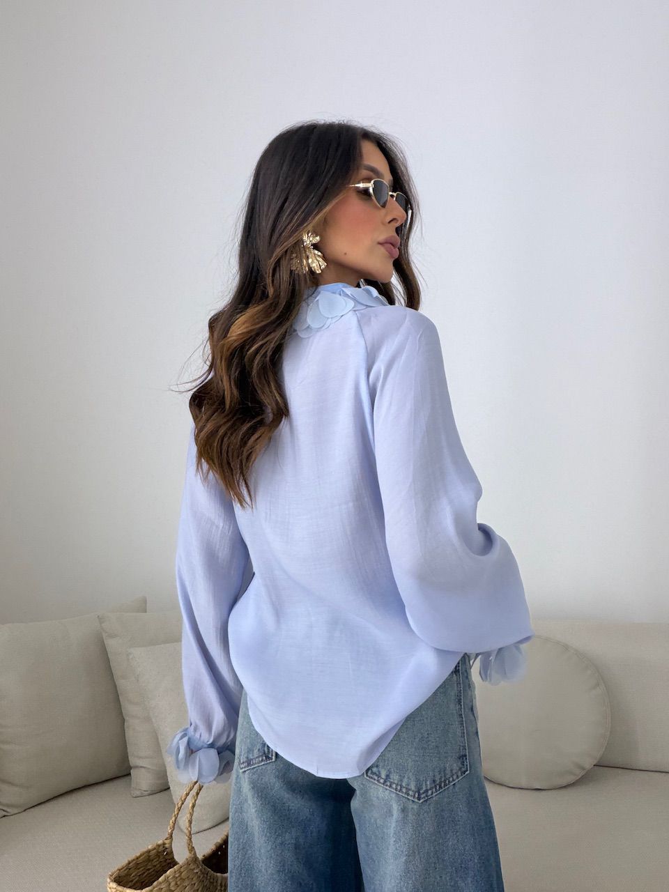 CAMISA CLÉIA BOTÕES AZUL