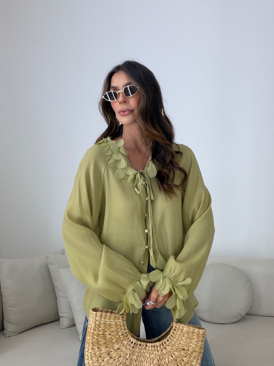 CAMISA CLÉIA BOTÕES VERDE
