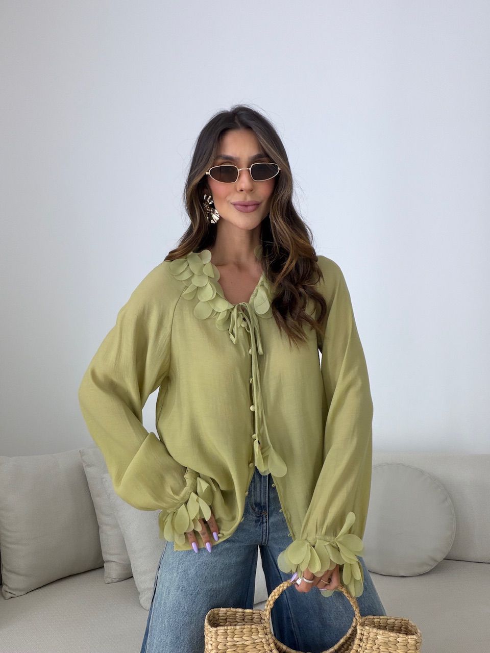 CAMISA CLÉIA BOTÕES VERDE