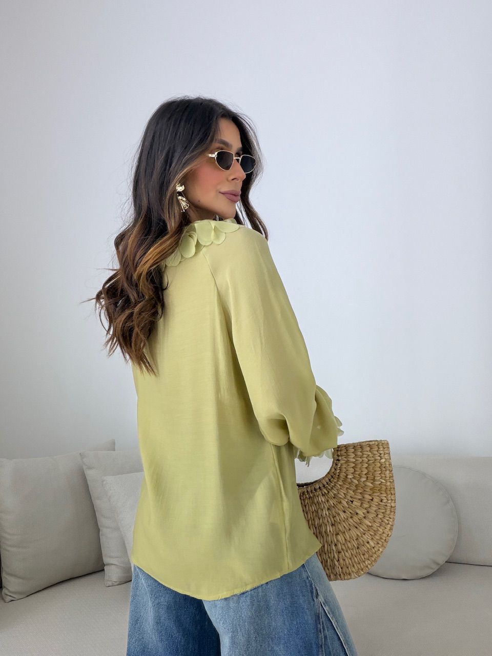 CAMISA CLÉIA BOTÕES VERDE