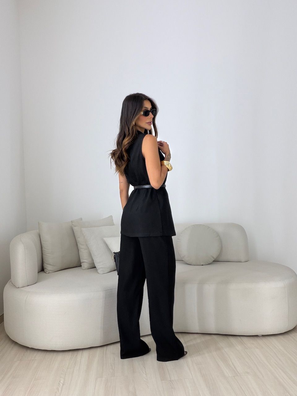 CONJUNTO GIANE ALFAIATARIA PRETO