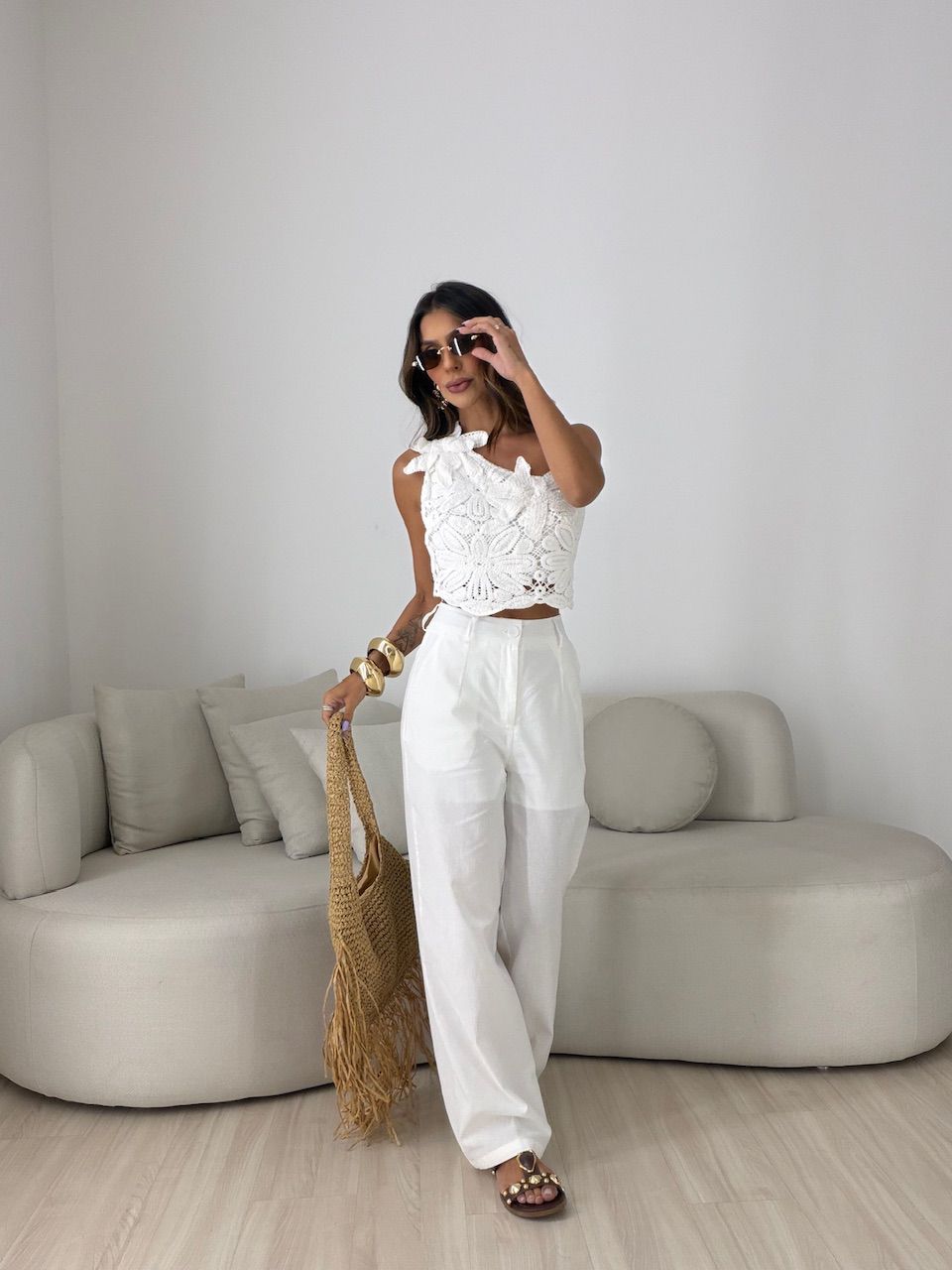 CONJUNTO ROSANGELA BLUSA CROCHÊ OFF