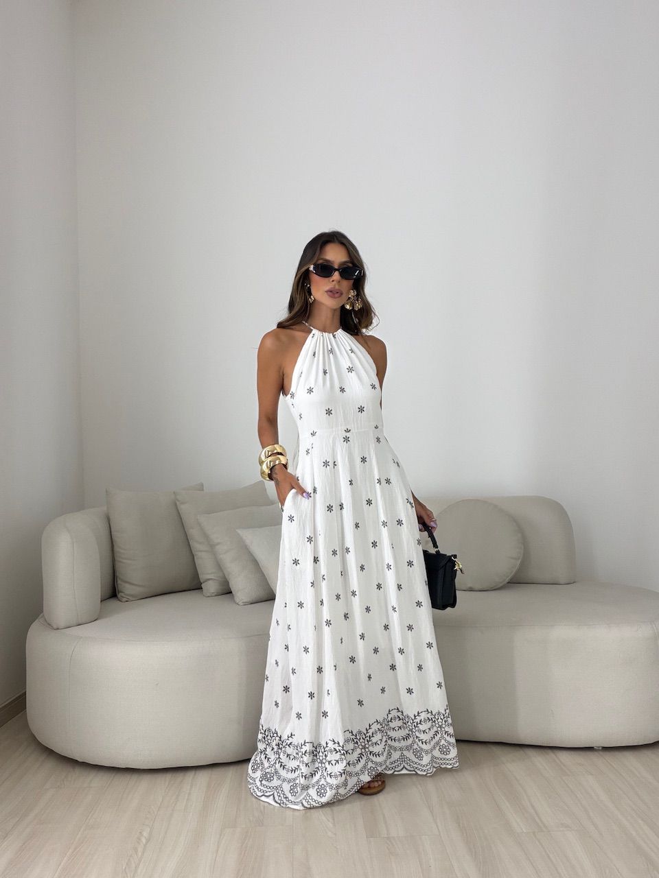 VESTIDO CÁSSIA ESTAMPADO OFF - 0082400048 - CAROLLA FERRARO
