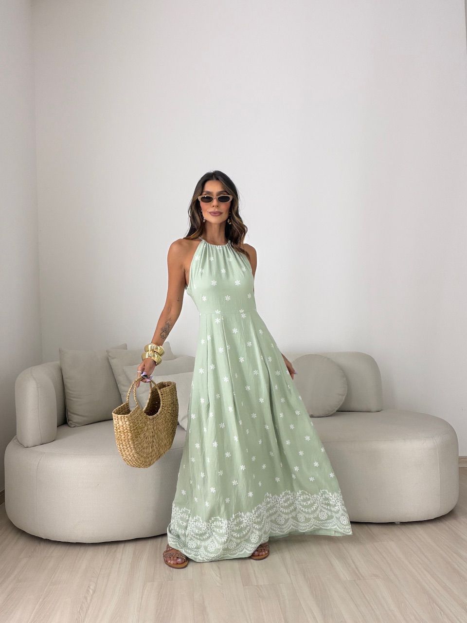 VESTIDO CÁSSIA ESTAMPADO VERDE