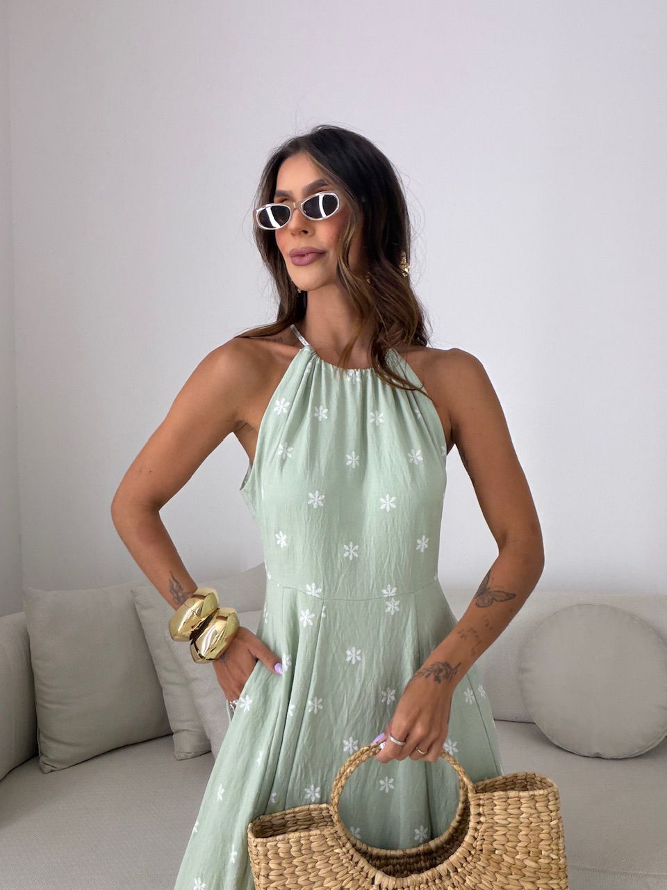 VESTIDO CÁSSIA ESTAMPADO VERDE