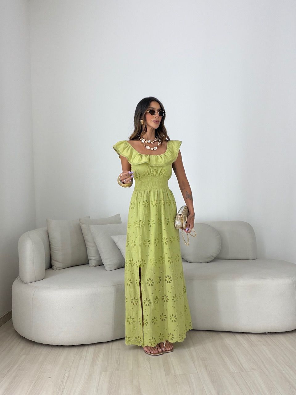 VESTIDO JULIETA LONGO VERDE