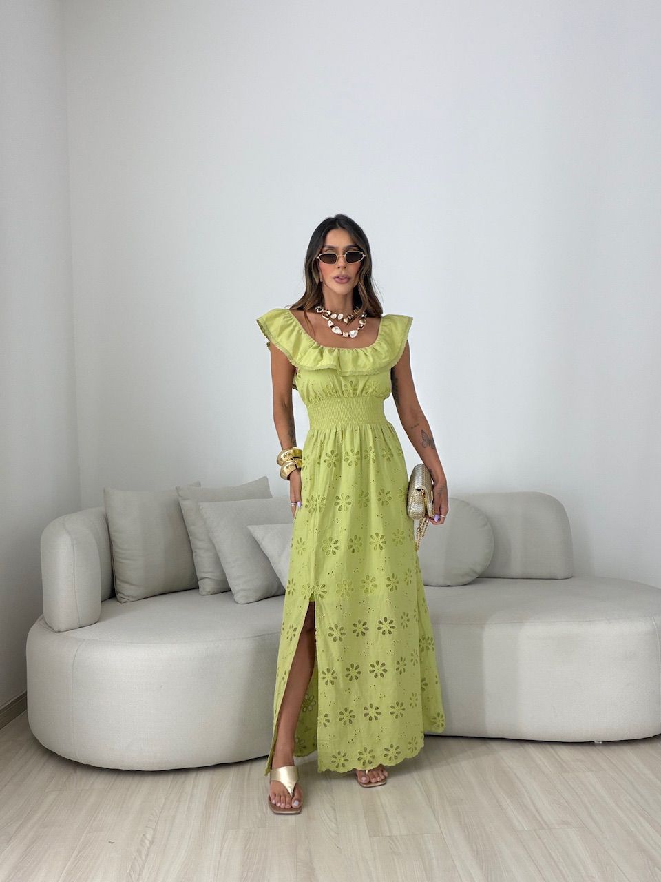 VESTIDO JULIETA LONGO VERDE