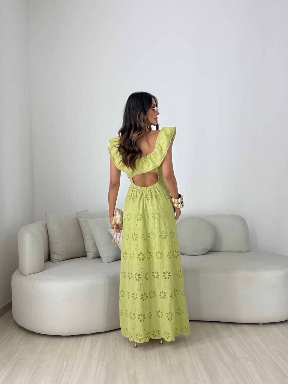 VESTIDO JULIETA LONGO VERDE