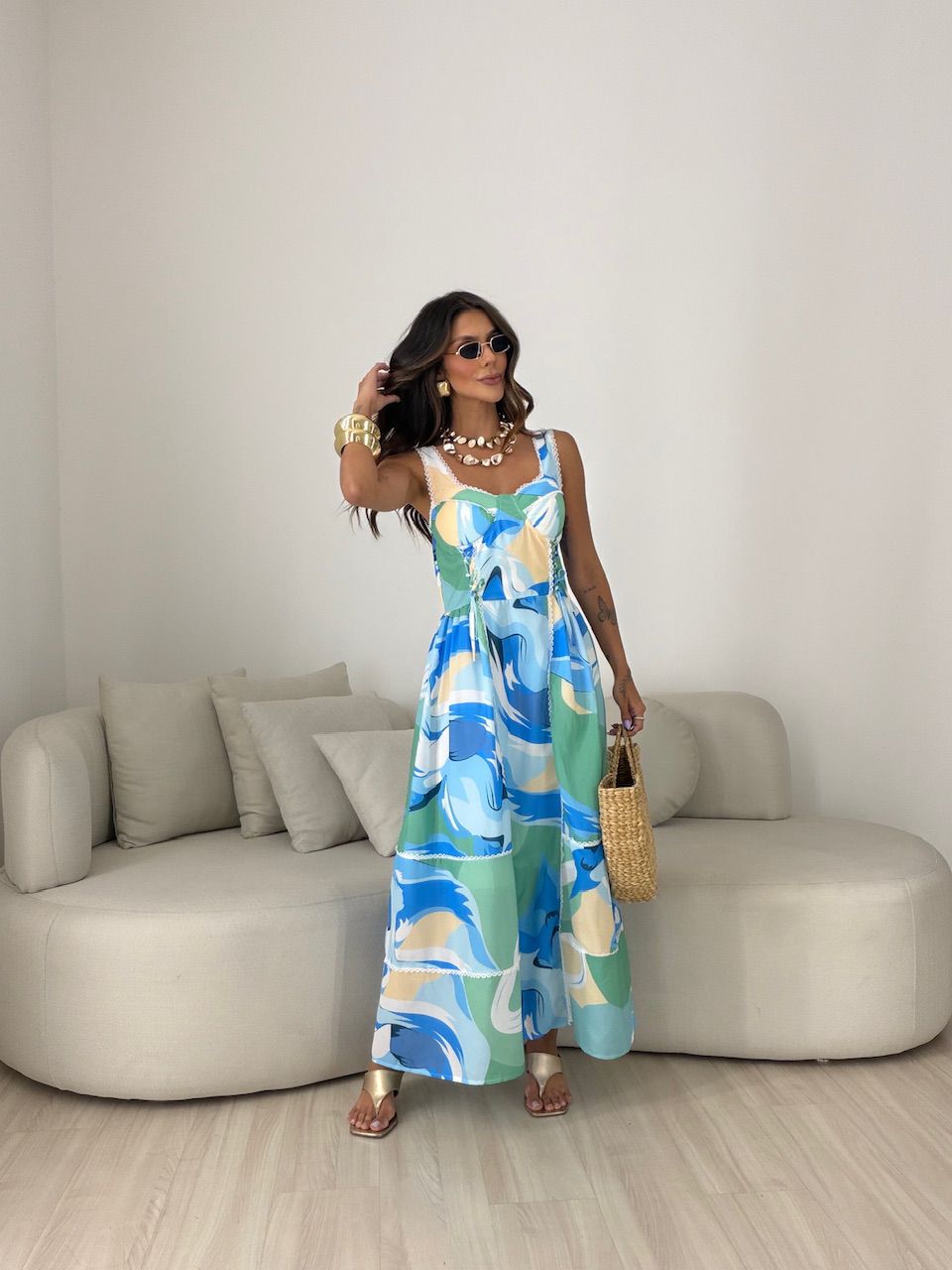 VESTIDO PENÉLOPE ESTAMPADO AZUL
