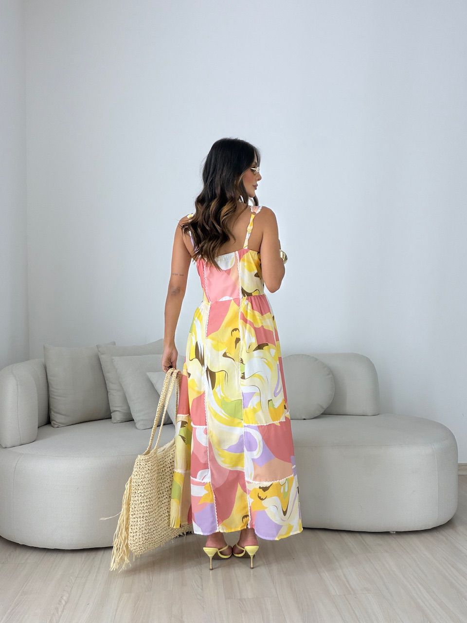 VESTIDO PENÉLOPE ESTAMPADO PÊSSEGO