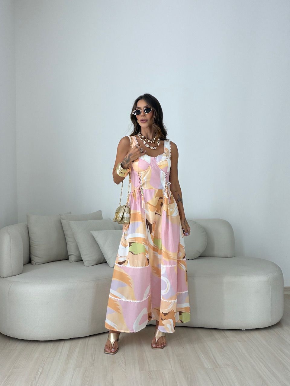 VESTIDO PENÉLOPE ESTAMPADO ROSA