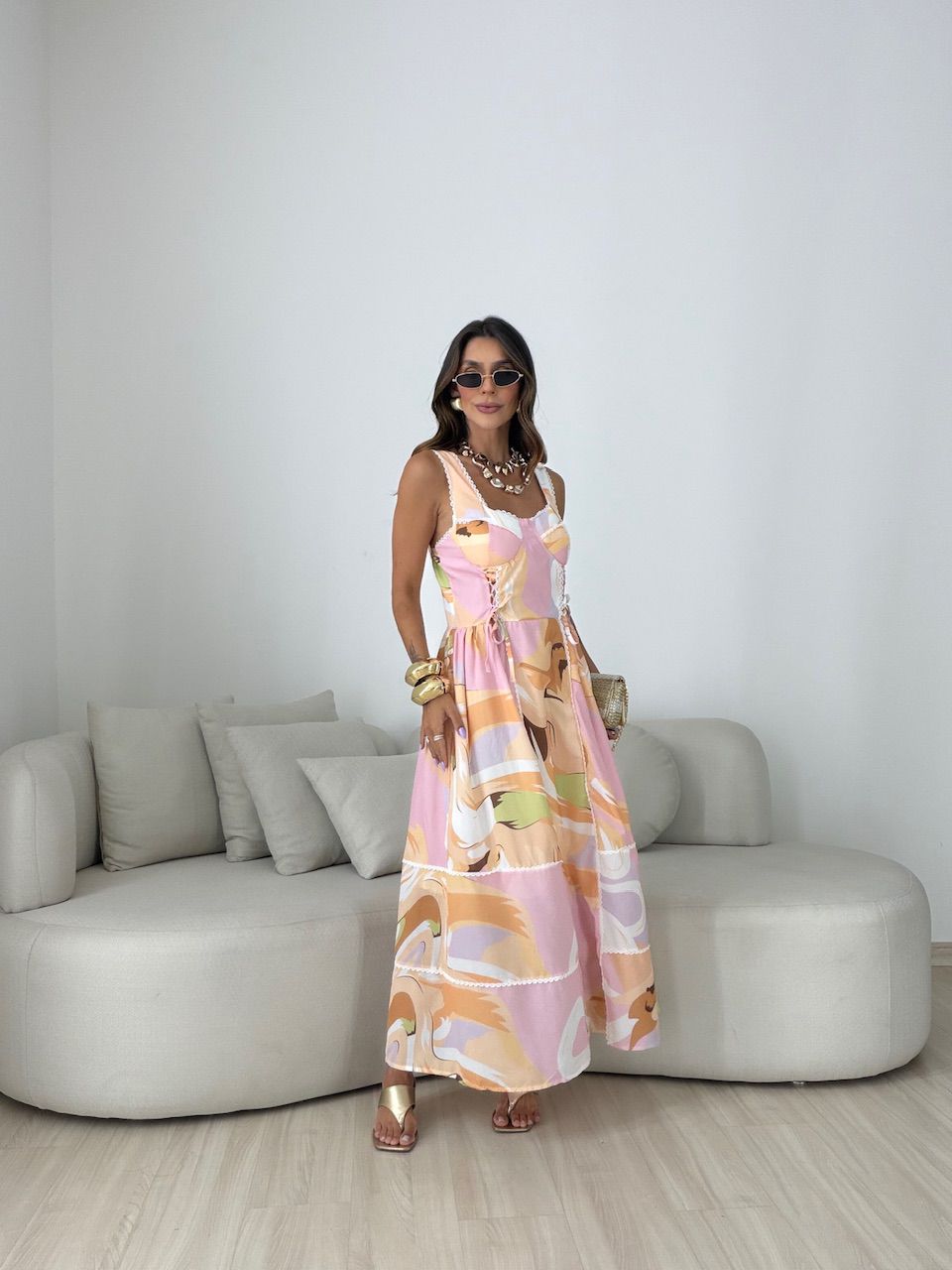 VESTIDO PENÉLOPE ESTAMPADO ROSA