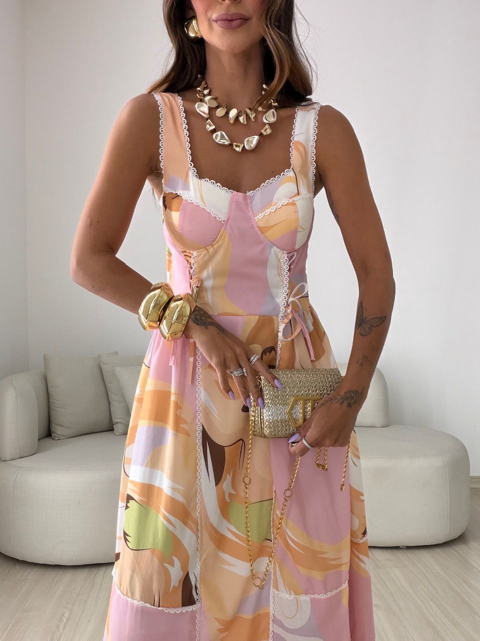 VESTIDO PENÉLOPE ESTAMPADO ROSA