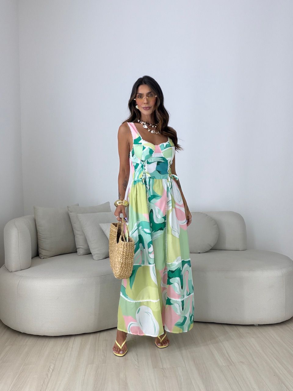 VESTIDO PENÉLOPE ESTAMPADO VERDE