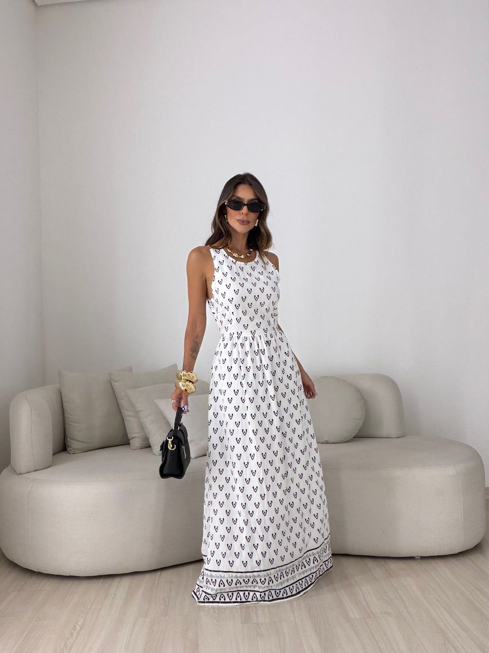 VESTIDO TABATA ESTAMPADO OFF - 0082410048 - CAROLLA FERRARO