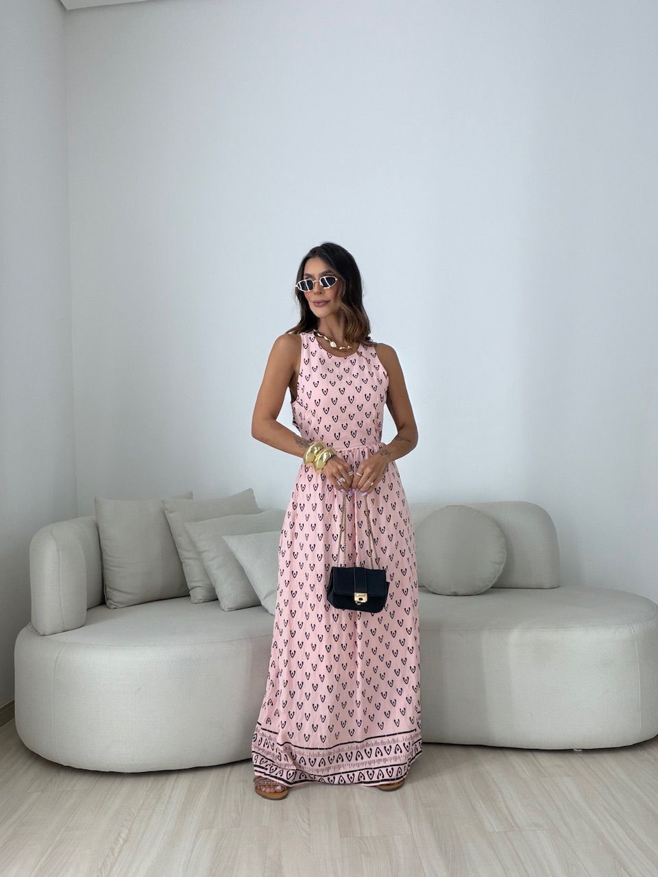 VESTIDO TABATA ESTAMPADO ROSA
