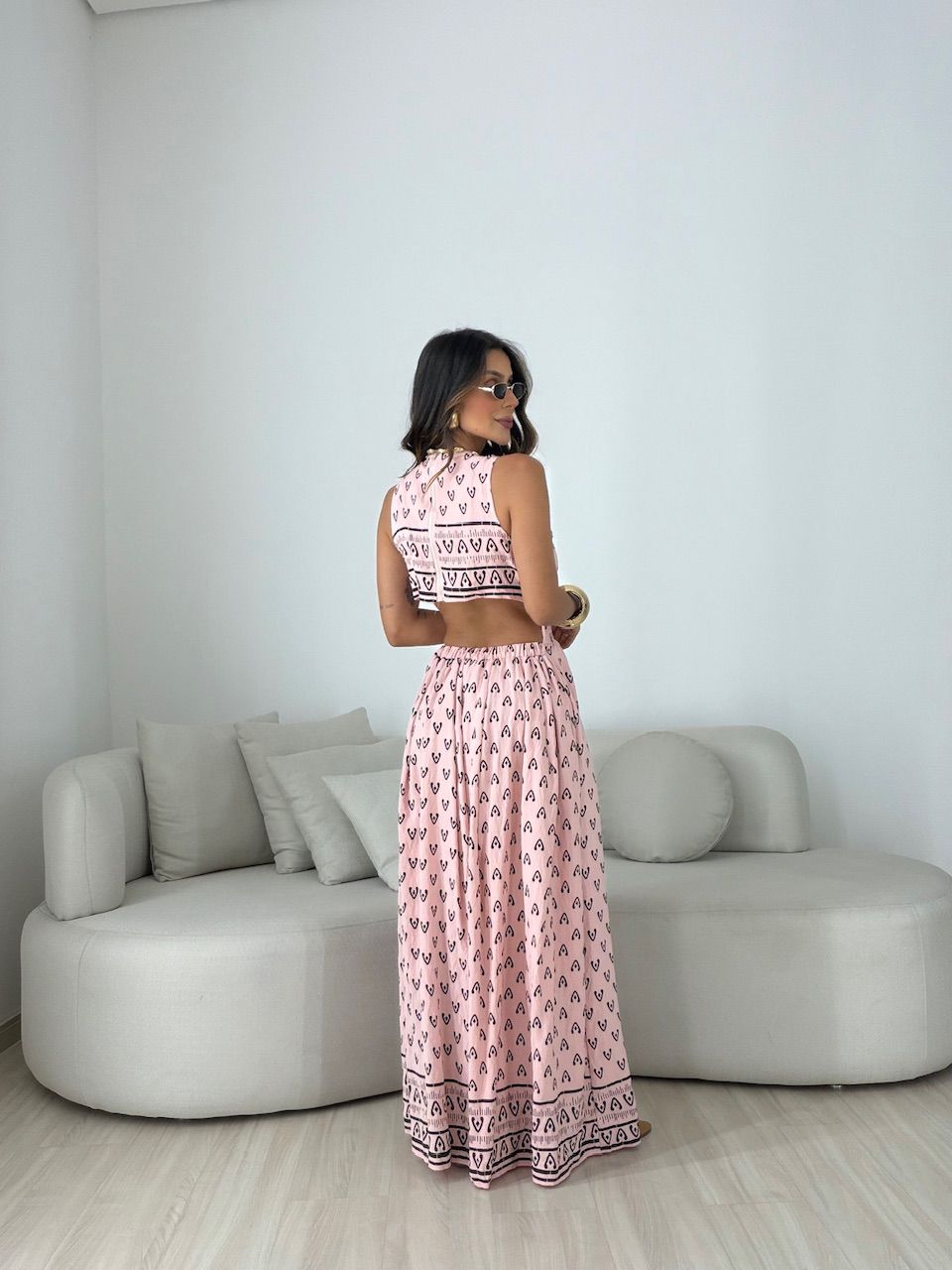 VESTIDO TABATA ESTAMPADO ROSA