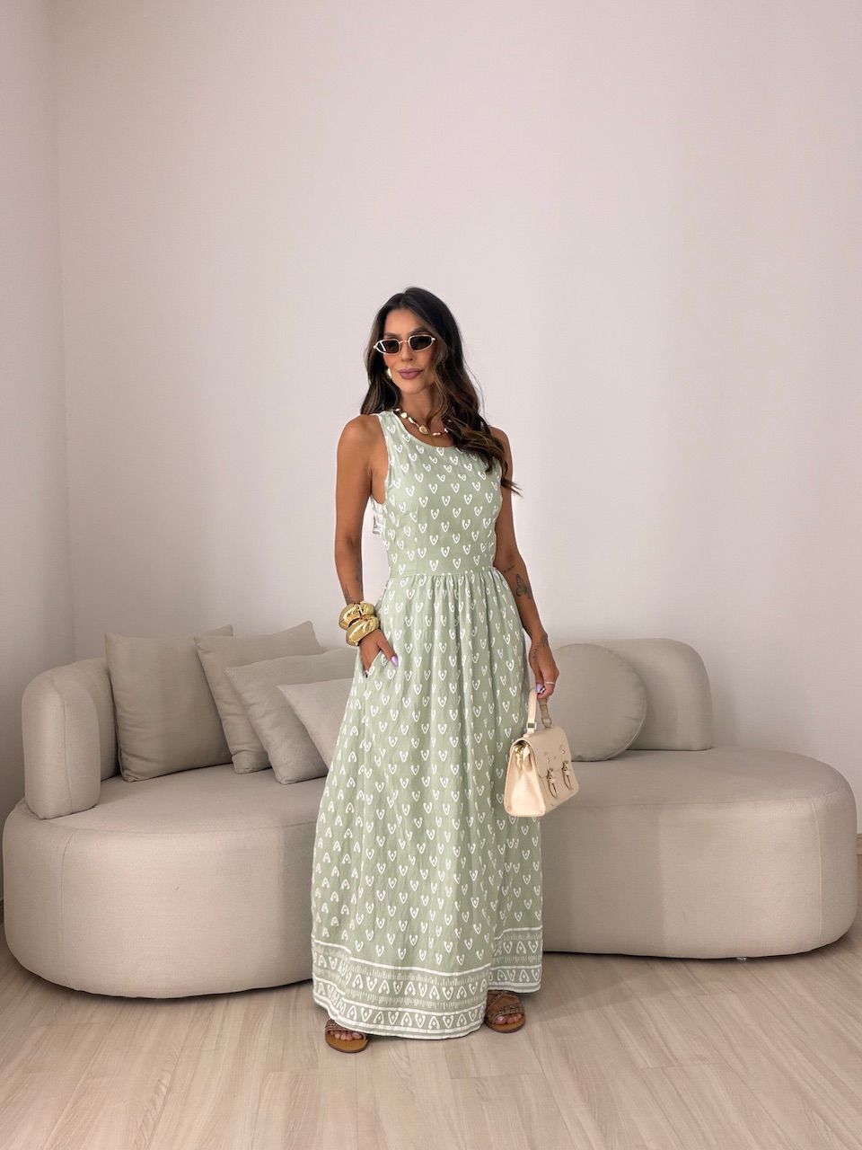 VESTIDO TABATA ESTAMPADO VERDE