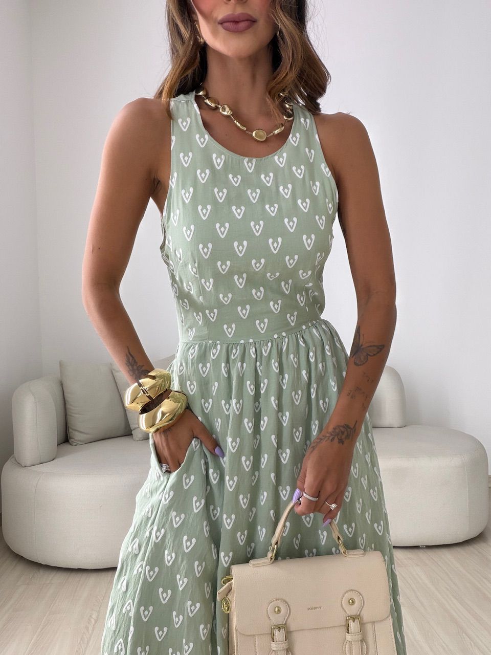 VESTIDO TABATA ESTAMPADO VERDE