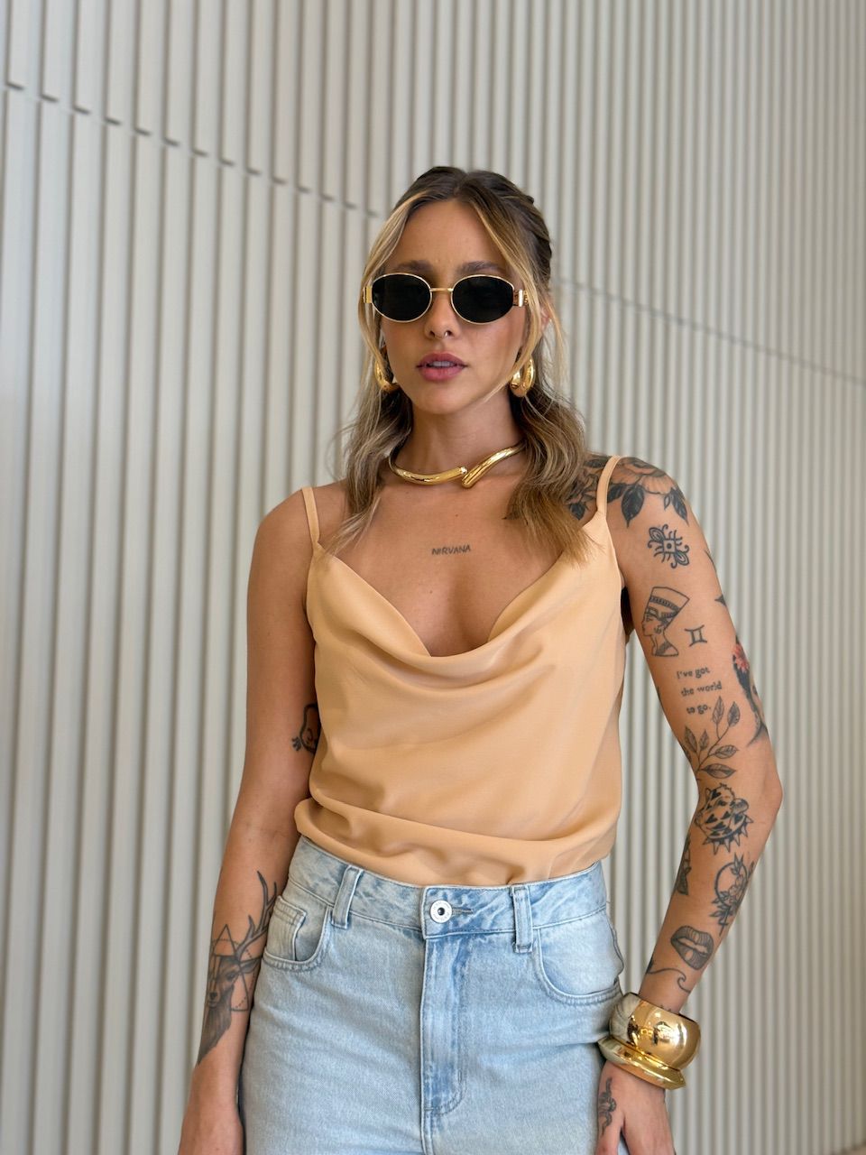 BLUSA ARIEL ALCINHA NUDE - 0071570049 - CAROLLA FERRARO