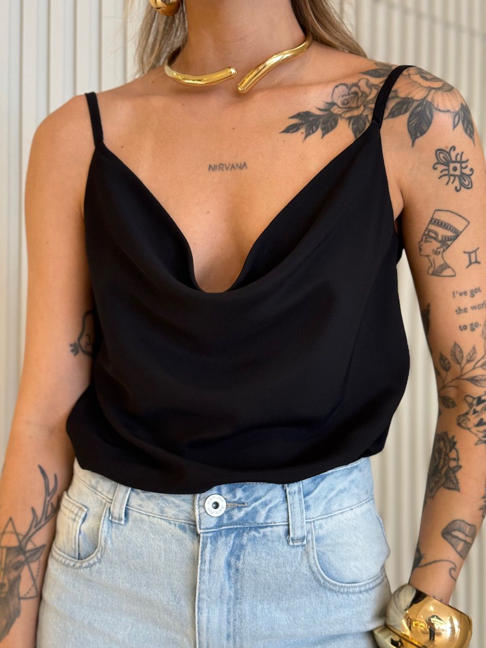 BLUSA ARIEL ALCINHA PRETA