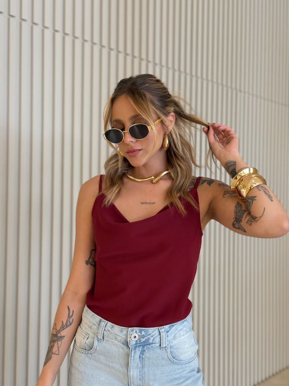 BLUSA ARIEL ALCINHA VINHO