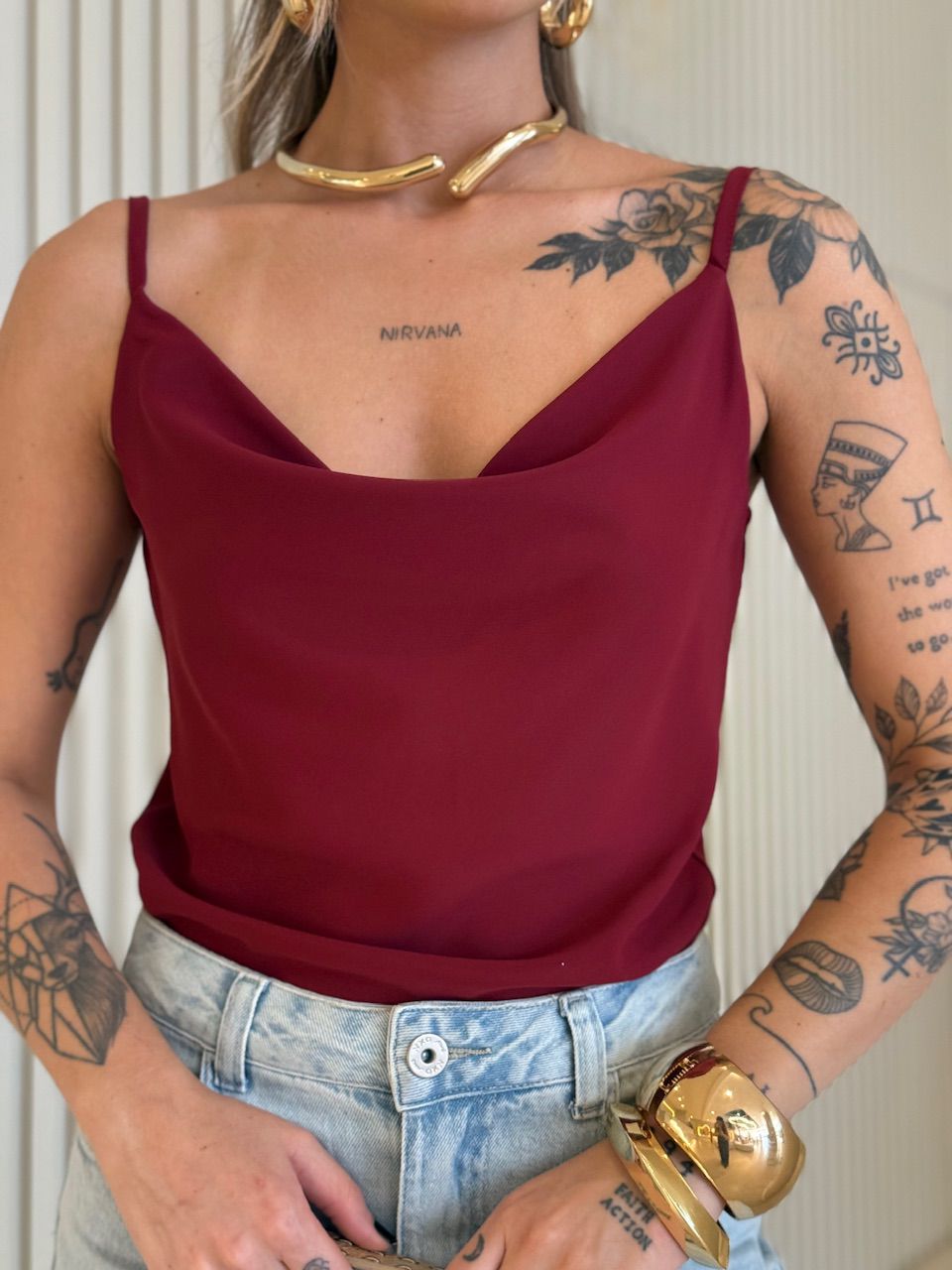 BLUSA ARIEL ALCINHA VINHO