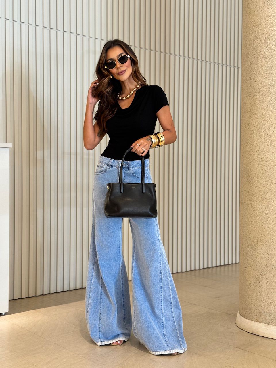 BLUSA LAIS MANGUINHA PRETA