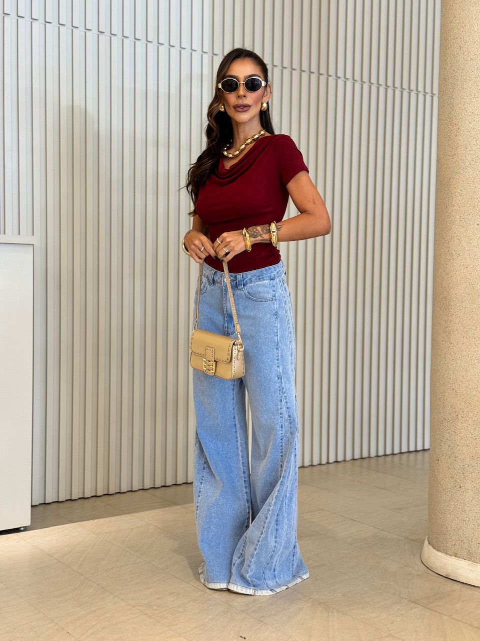 BLUSA LAIS MANGUINHA VINHO